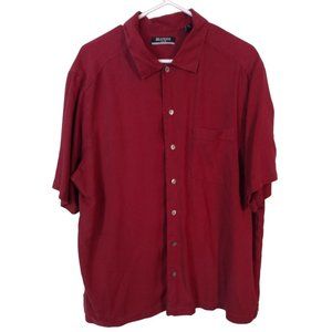 Men's XL‎ Pure Silk Brandini Short Sleeve Button Up